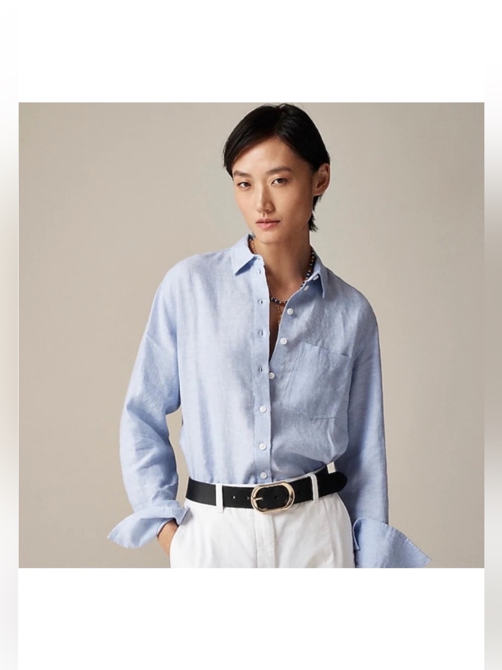 J Crew Top 0 Garçon Baird McNutt Irish Linen Blue